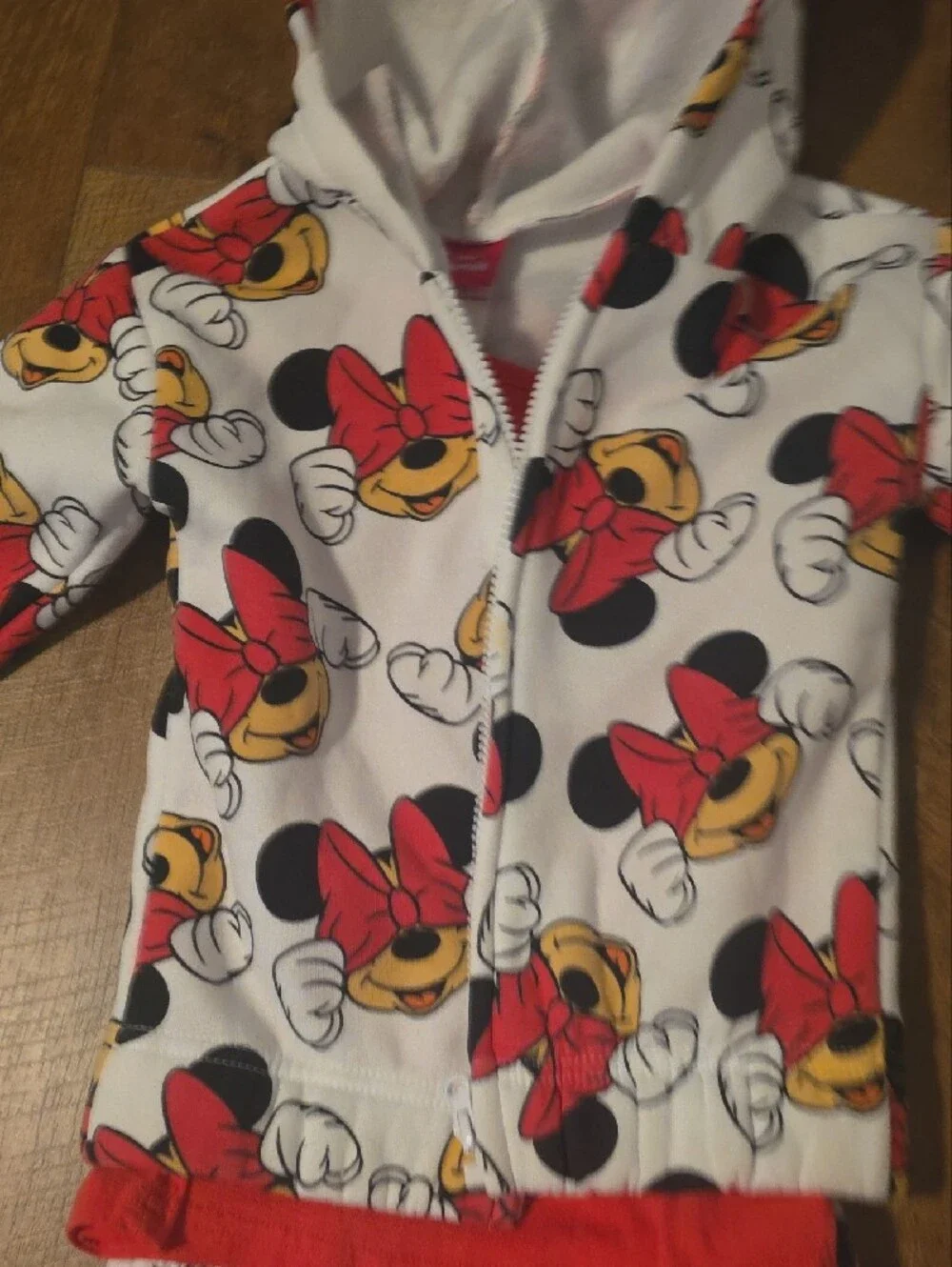 Minnie Mouse Hoodie & Shorts Set - Red, White, Black